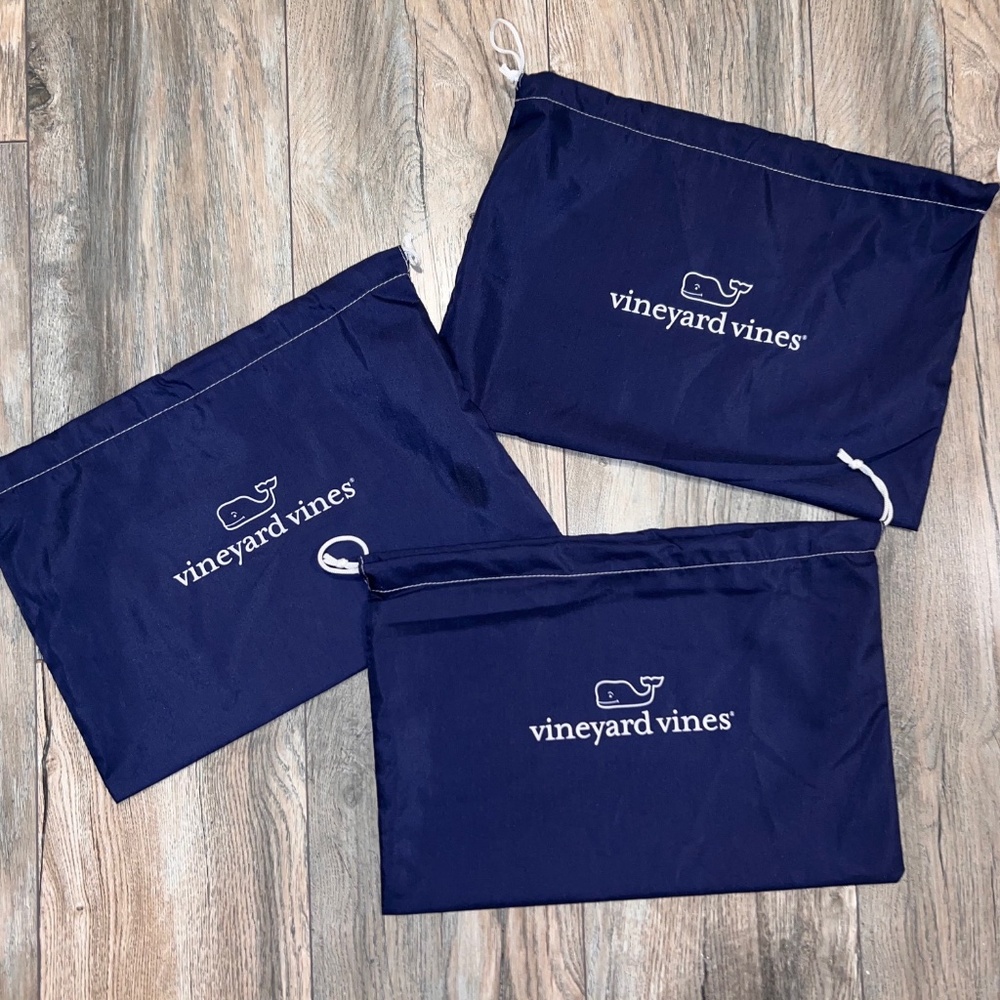 Lot of 3 Vineyard Vines Drawstring Bags-Travel, Vacation, Storage